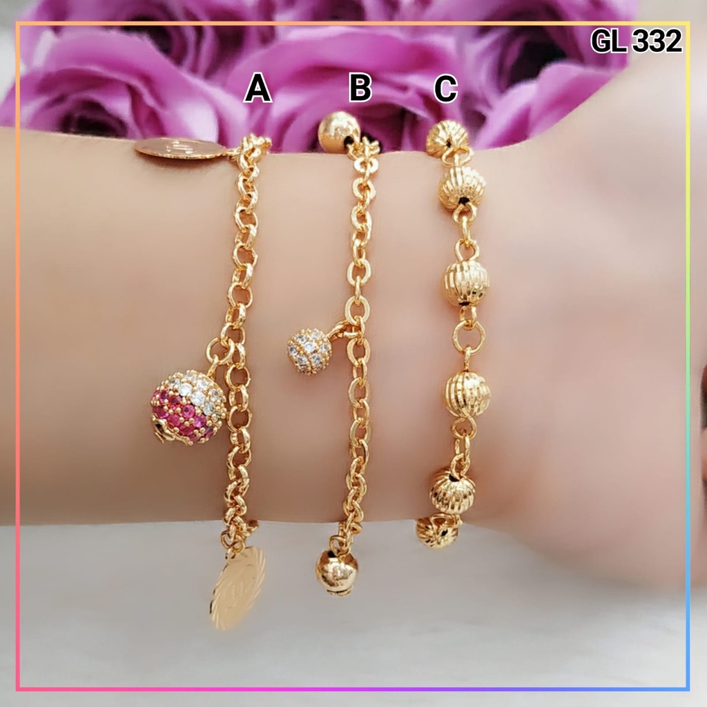 Gelang xuping gelang dewasa jurai merica bulat perhiasan lapis emas gold GL 332