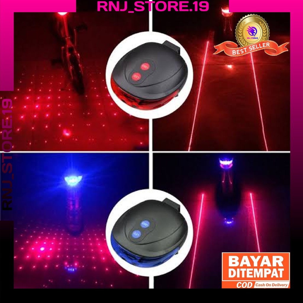 LAMPU BELAKANG SEPEDA LED + LASER / LAMPU SEPEDA BELAKANG LASER + LED/LAMPU BELAKANG SEPEDA STROBO