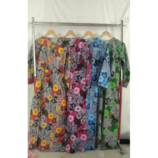 Gamis katun /gamis motif bunga