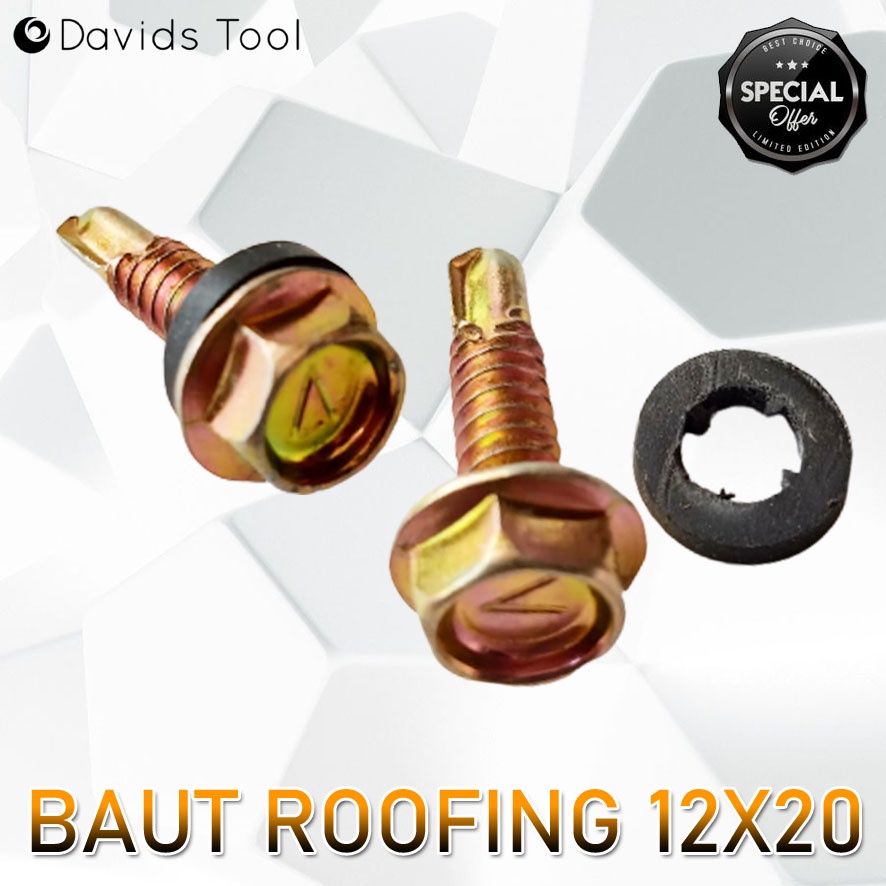 Baut Baja Ringan Sekrup Roofing 12x20 2cm 100pc