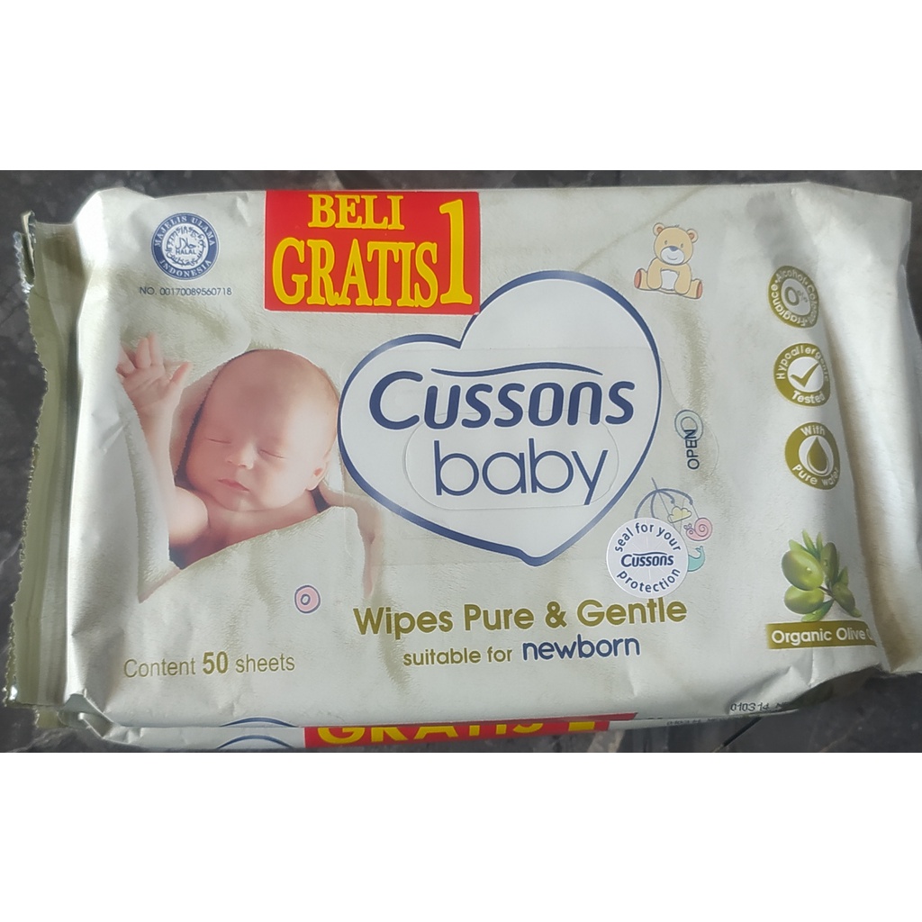 Cussons Baby Wipes Soft &amp; Smooth, Mild&amp;Gentle 50 Sheet X 2