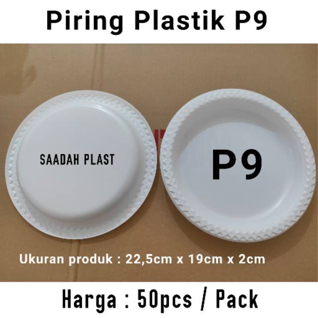 @50pcs Piring Makan Plastik Besar P9 / Piring Pesta Murah Ukuran 9