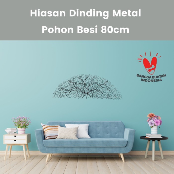 Dekorasi Hiasan Dinding Pohon Besi Metal 80cm