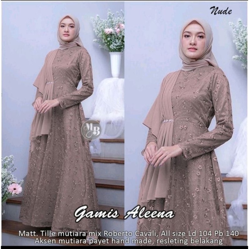 [BISA COD] GAMIS ALENA/GAMIS BRUKAT WANITA / RESLETING BELAKANG