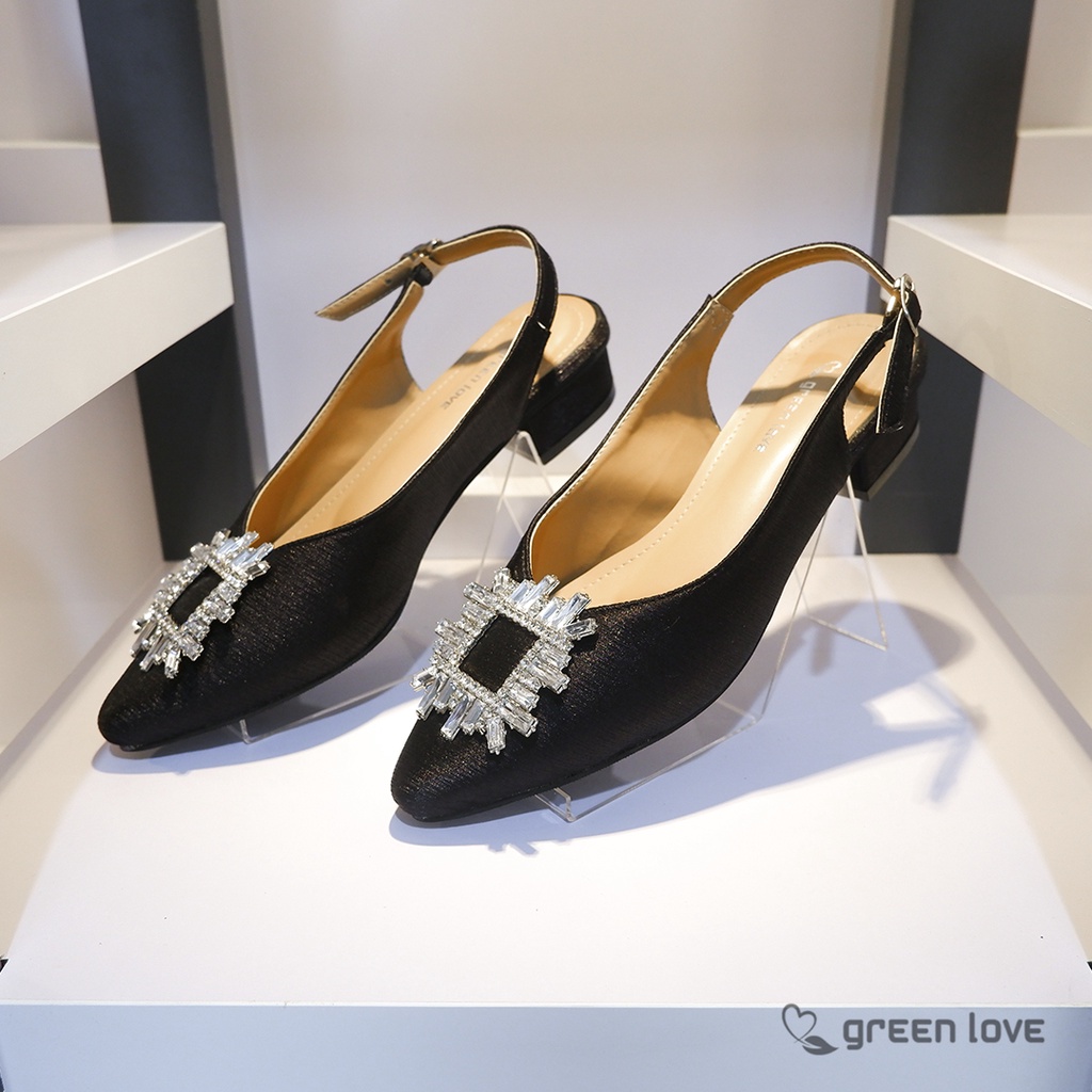 Green Love Sepatu Selop CRYSTAL