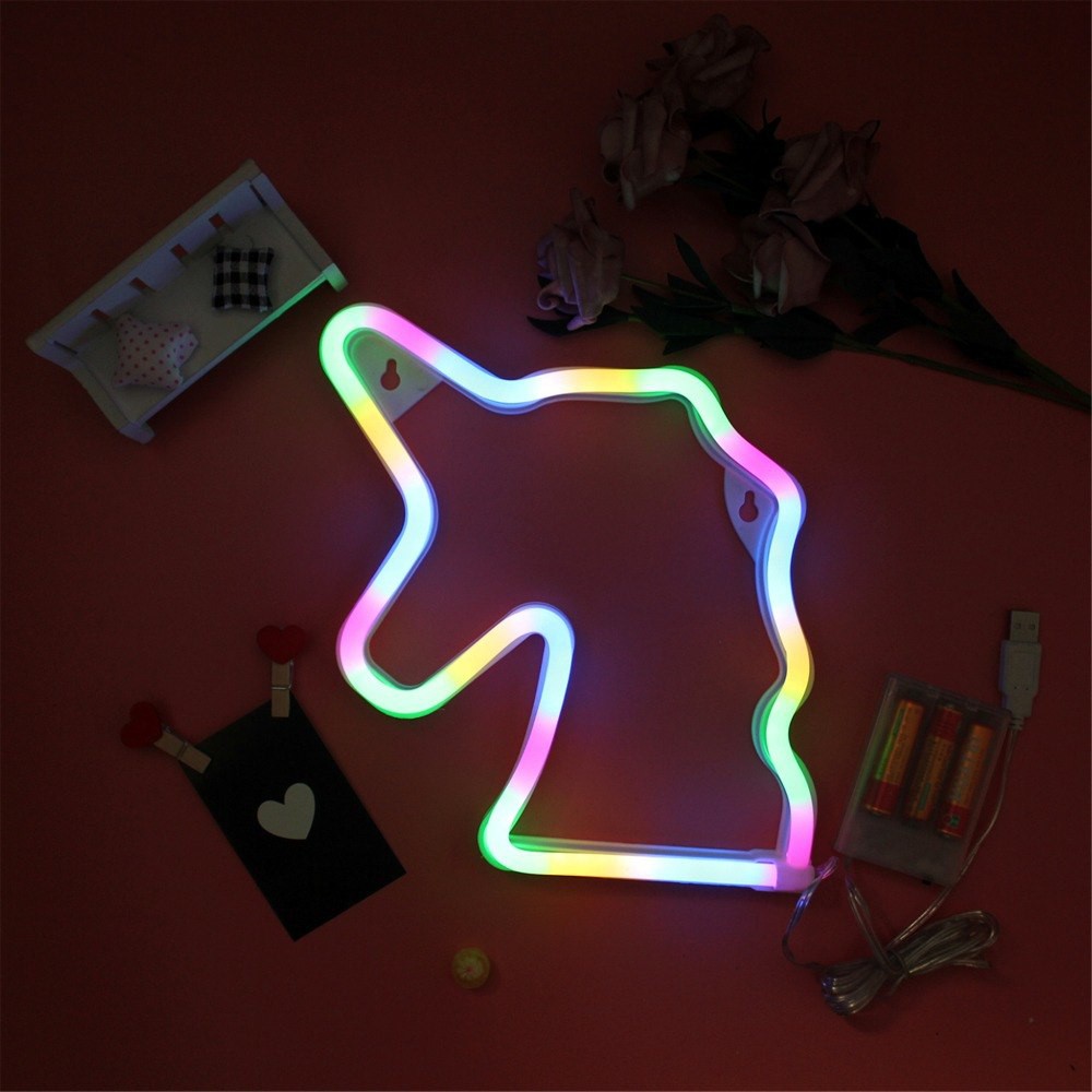 Unicorn Rainbow Neon Sign LED Lampu Gantung Hias Neon Selang