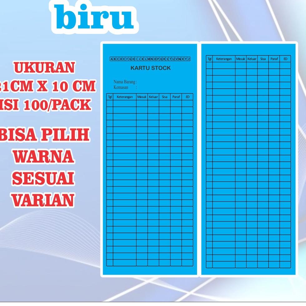 

(P1H3) ☆ kartu stok obat isi 100 lembar bolak balik kartu stok barang non custom //Produk@kami
