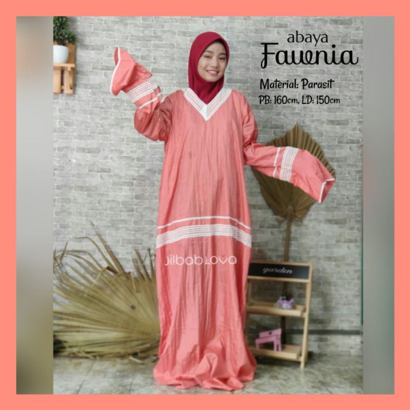 Mukenah Mukena Abaya Tanpa Tutup Kepala Bahan Parasit  Parasut Fawnia jokam gading354