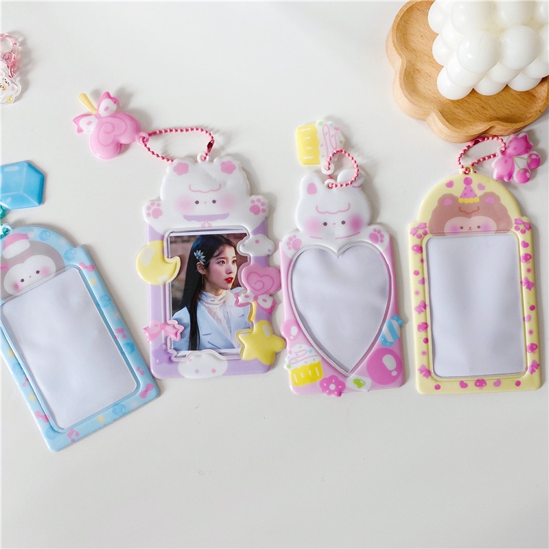 Holder Kartu ID / Foto Motif Kartun Kpop Kawaii Dengan Rantai