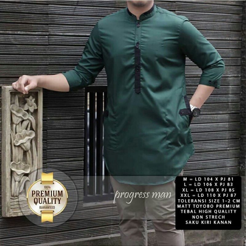 baju kemeja RAFATAR - KEMEJA BAJU KOKO KURTA QURTA PREMIUM DEWASA LENGAN TANGAN PANJANG 3/4 SAKU AKT