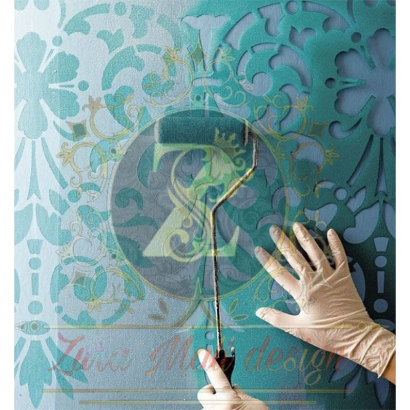 stensil cetakan cet dinding