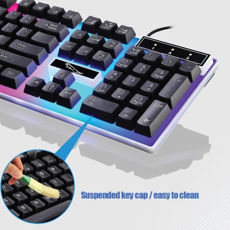 Sangat Nyaman.. Paket KEYBOARD GAMING + MOUSE GAMING USB COMBO / 1 Set Keyboard Kabel USB + Mouse Co