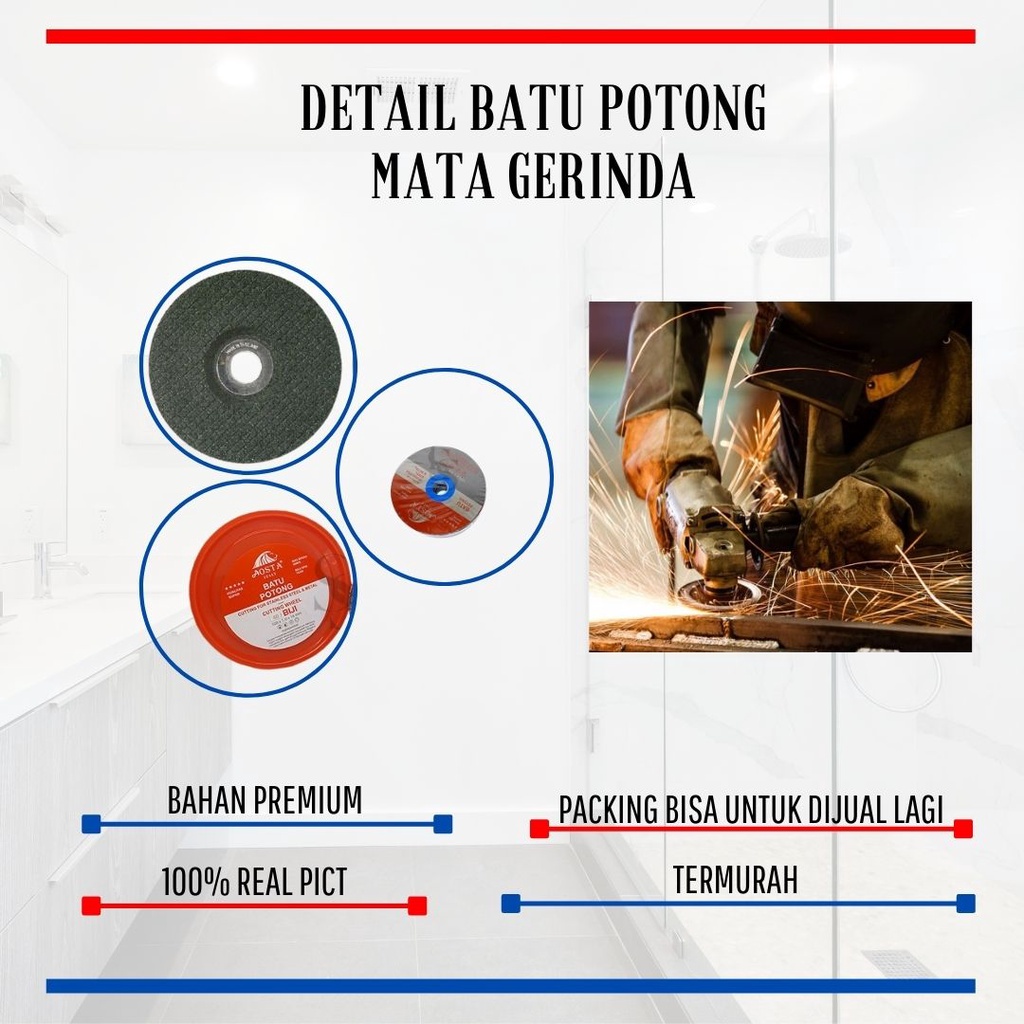 Batu Gerinda Potong Mollar 4 Inch / Cutting Wheel Grinda Stainless Steel Besi