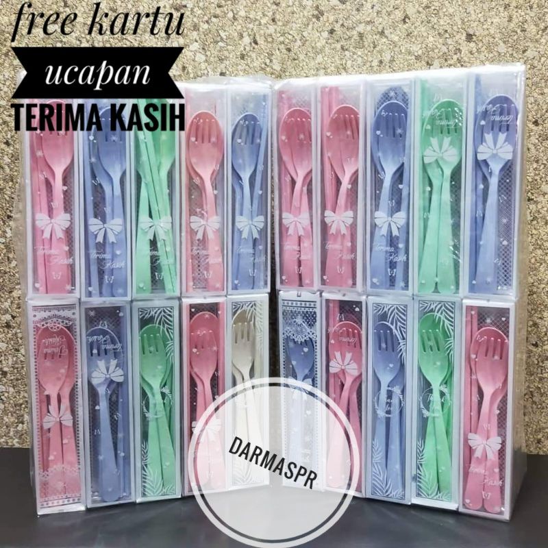 Souvenir 50pcs Travel Set LOKAL Sendok - Garpu - Sumpit Souvenir Ultah Pernikahan