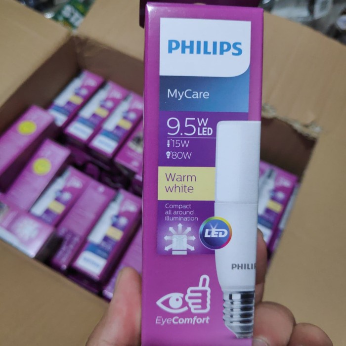 Philips LED Stick 9.5w E27 warm yellow Lampu Bulb 9.5 watt kuning