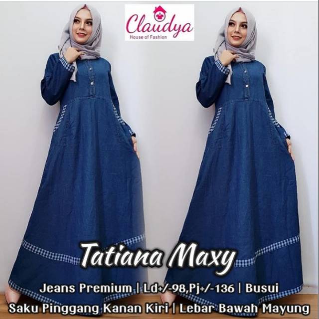 Gamis/maxy dress jeans tatiana
