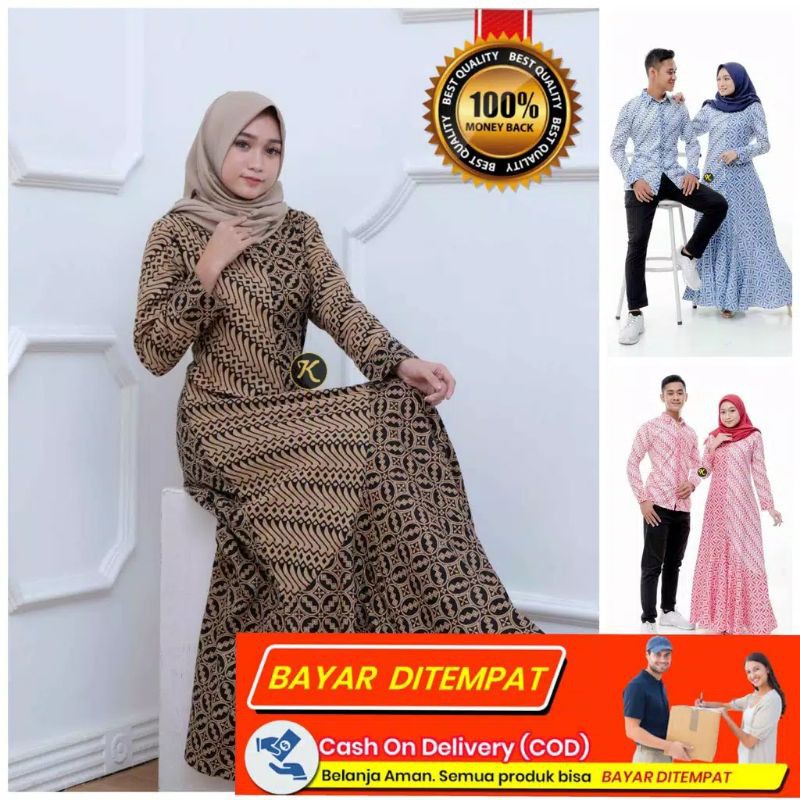 GAMIS COUPLE BAJU  MUSLIM GAUN PAKAIAN WANITA  DRESS BATIK 