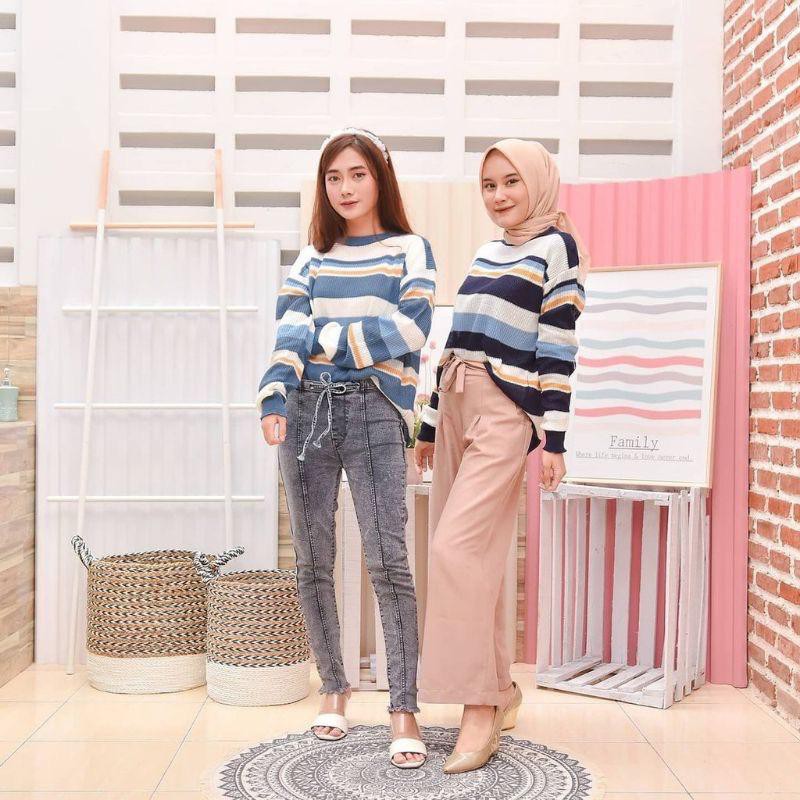 zelline official atasa rajut polly sweater bahan tebal