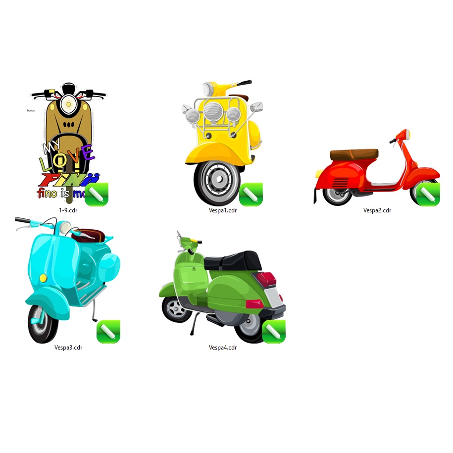 Vespa Designs Vector - Coreldraw