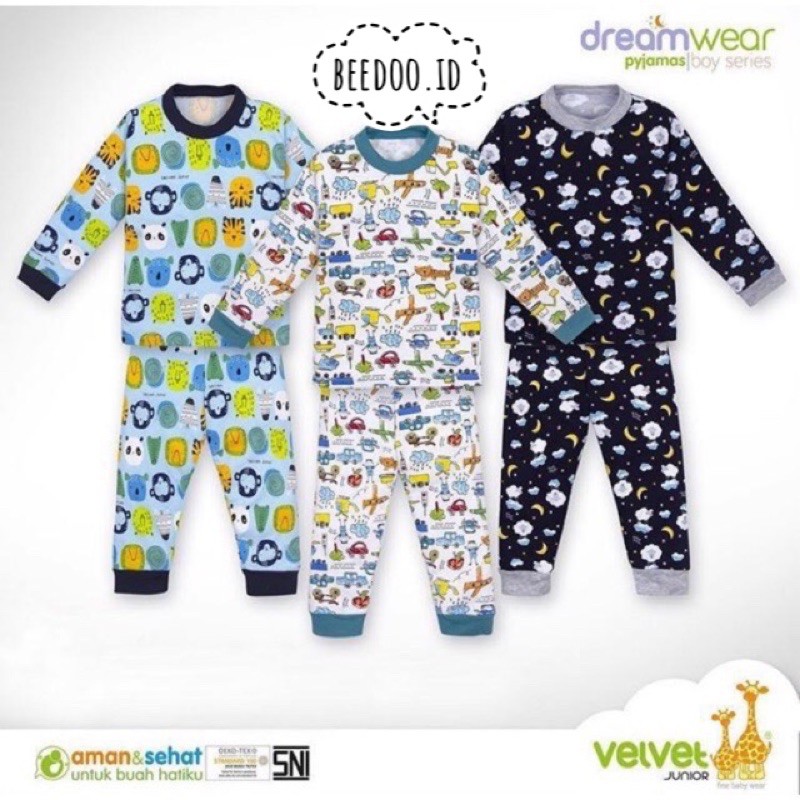 Velvet Junior Dreamwear 16 Boy Fly Me to the Moon - Setelan Piyama Panjang