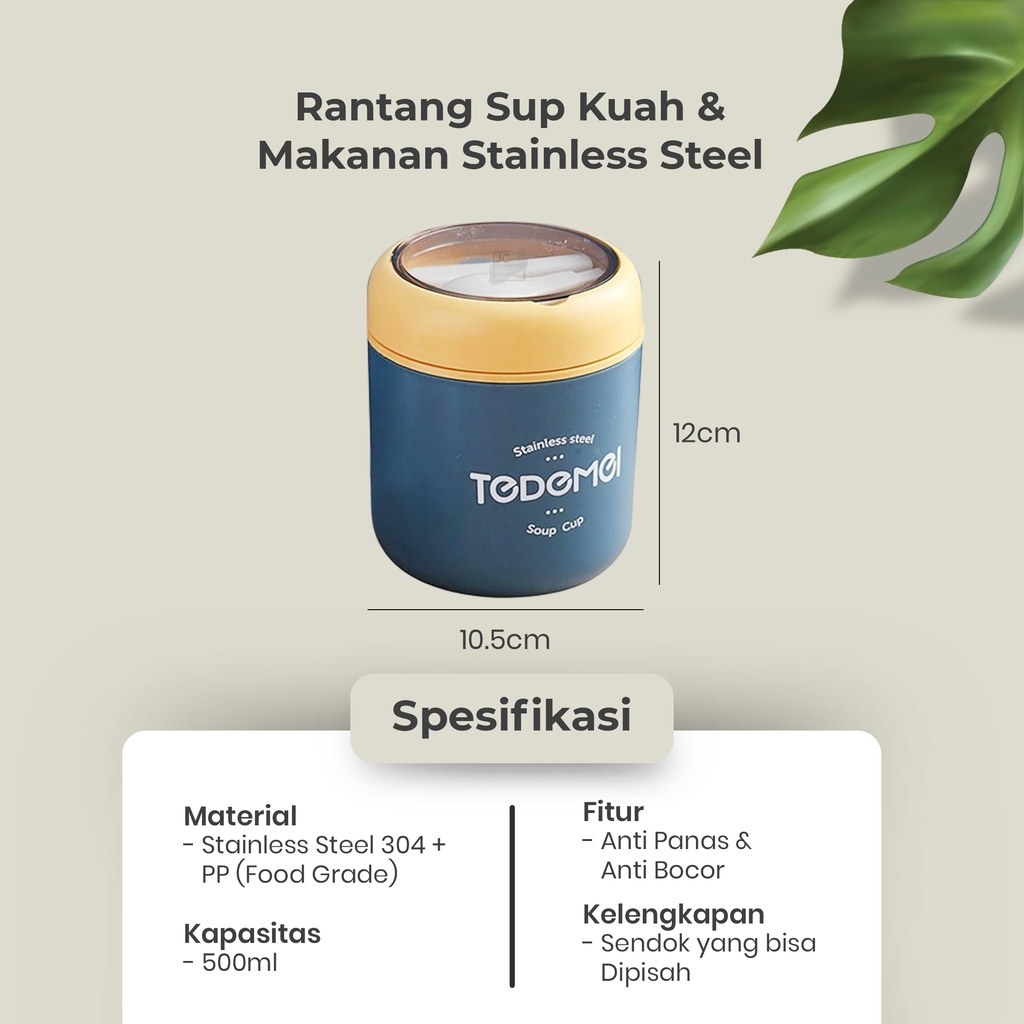 RANTANG SUP KUAH BUBUR 530ML | VACUUM INSULATED LUNCH BOX STAINLESS