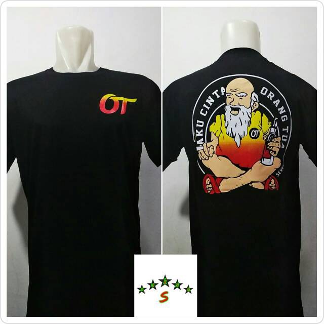 Kaos  distro baju tshirt pakaian pria orang tua ot warna kuning merah