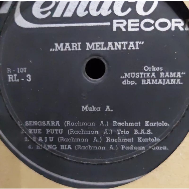 Vinyl Piringan Hitam 10&quot; Mari Melantai Orkes Mustika Rama