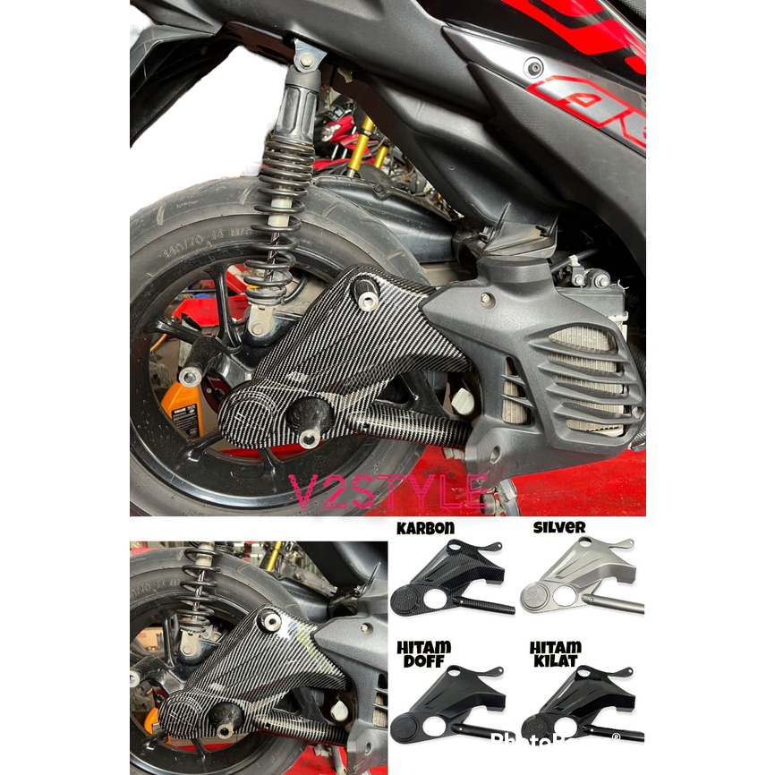 LIMITED ! ARM PROTECTOR MOTOR KHUSUS AEROX / COVER ARM YAMAHA ALL AEROX CONNECTED / TUTUP SWING SAMPING CVT AEROX BARU AEROX LAMA PELINDUNG SWING ARM AEROX OLD NEW 2020 2021 2022 PELINDUNG SWIMG ARM AEROX BAWAH SHOCKBREAKER