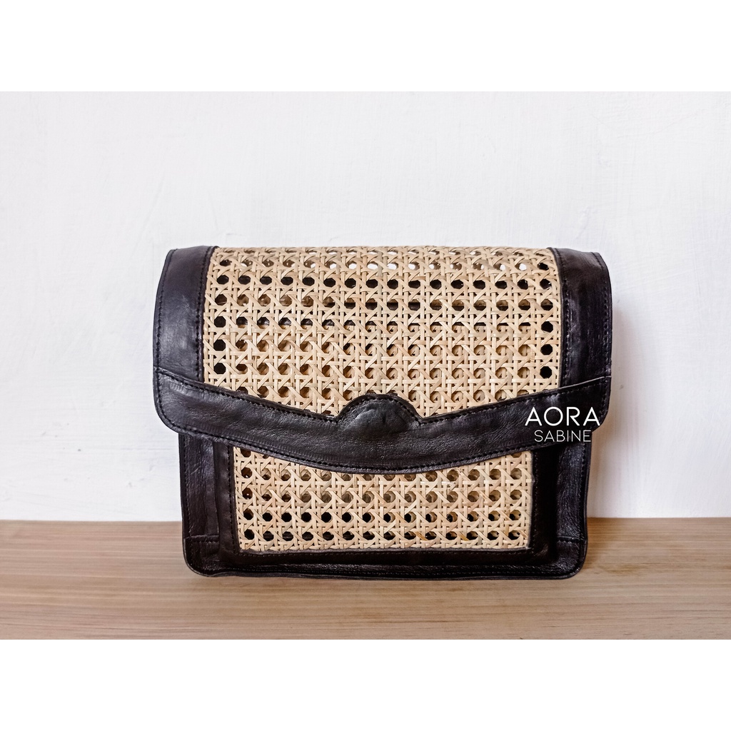 Rattan Bag, Handbag, Summerbag, Rattan Leather, Leather Bag, Bali Bag, Handmade Bag, Woven, Webbing 