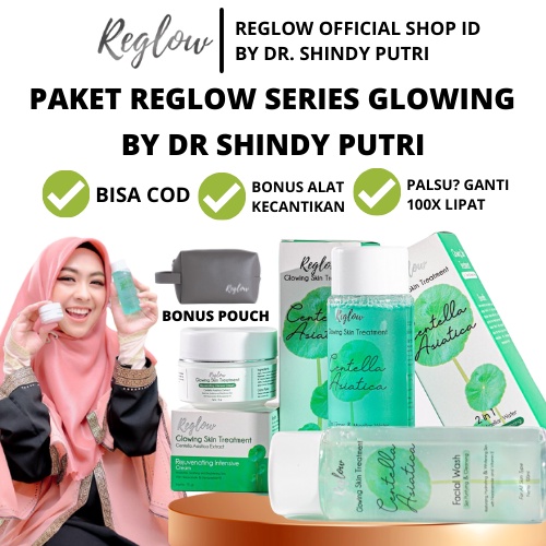 Reglow Skincare Original Official dr Shindy Putri Paket Glowing Pencerah Wajah Kusam Penghilang Flek Hitam Bekas Jerawat Bopeng Komedo Milia Untuk Kulit Kering Berminyak Sensitif Reg glow Ori