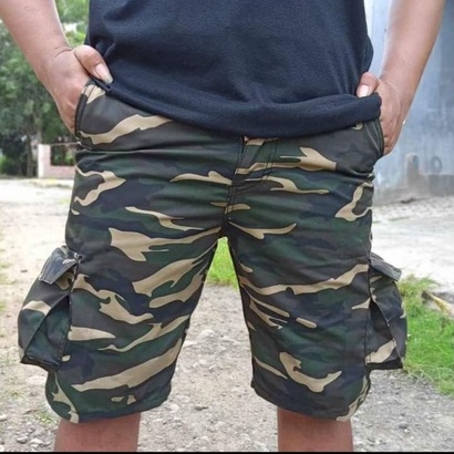 COD sale celana pendek cargo loreng pria bahan katun murah meriah bisa bayar di tempat