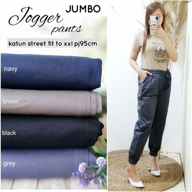 jogger jumbo pant/ celana jumbo wanita /celana wanita katun melar besar
