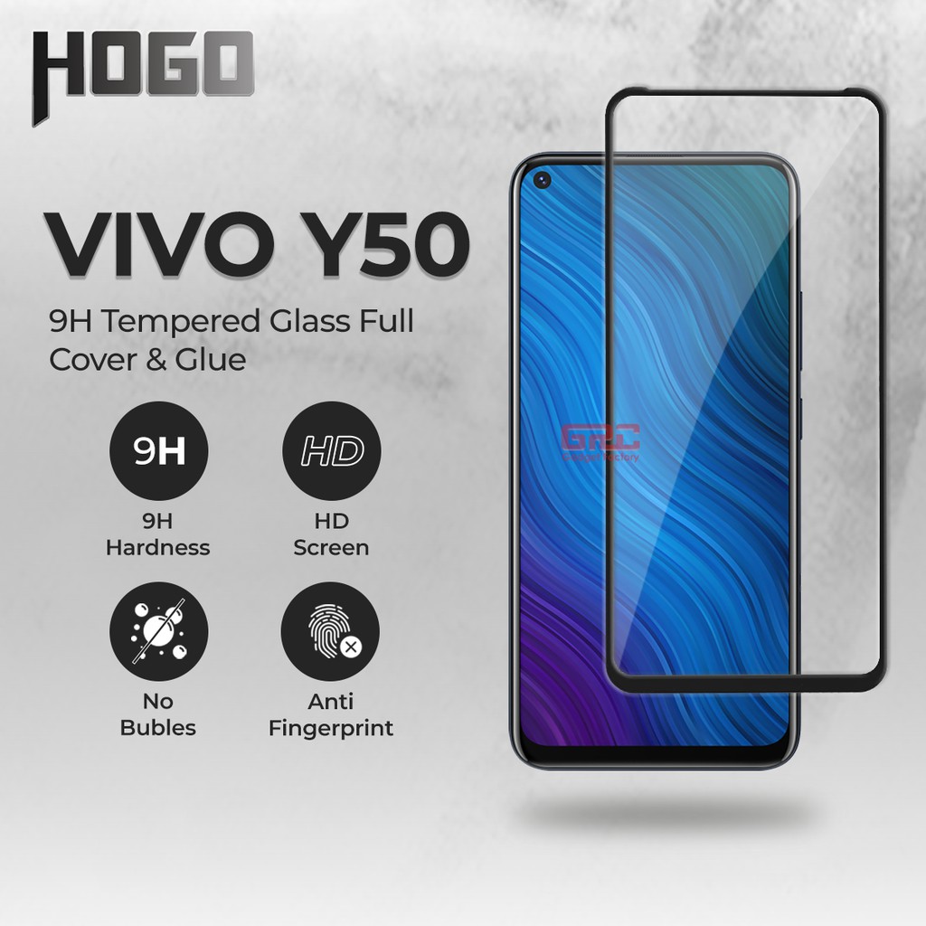 Tempered Glass VIVO Y50 HOGO Full Cover Anti Gores Kaca