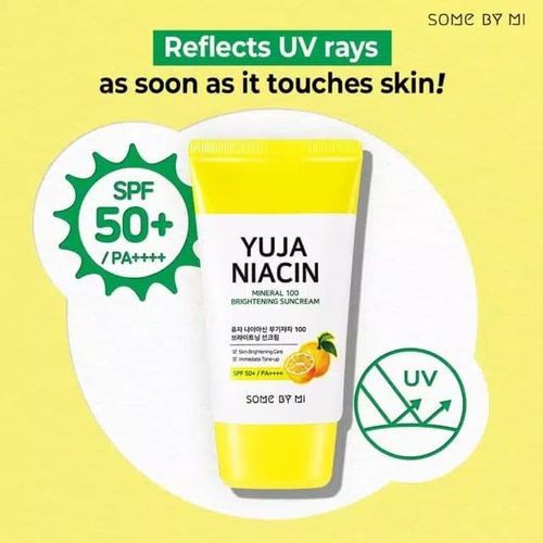 SOME BY MI YUJA NIACIN MINERAL 100 BRIGHTENING SUNCREAM SPF50++ PA++++ 50ML ORI SOME BY MI SUNSCREEN