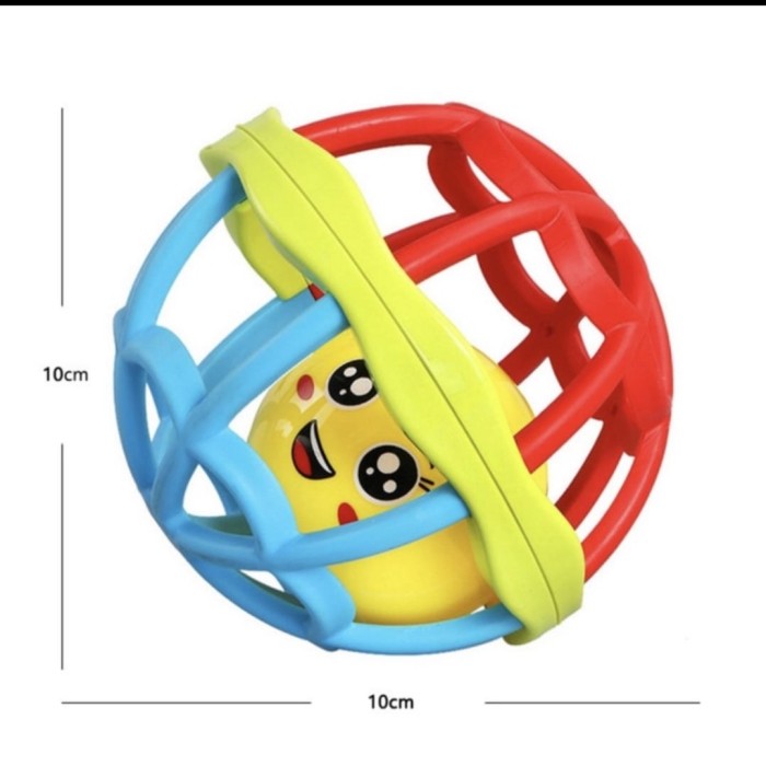 TokoPapin Rattle Teether Bayi Bola Kerincingan Silikon Karet Lembut BPA Free Mainan Bola Anak Bayi Bisa Bunyi lucu