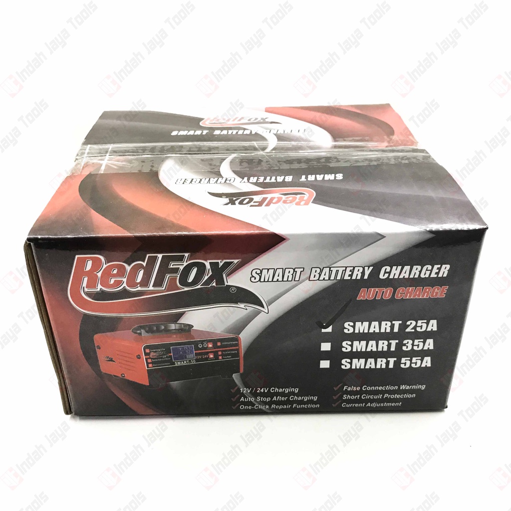REDFOX SMART 25A Battery Charger Cas Aki Kering Basah 25 A Setrum Aki