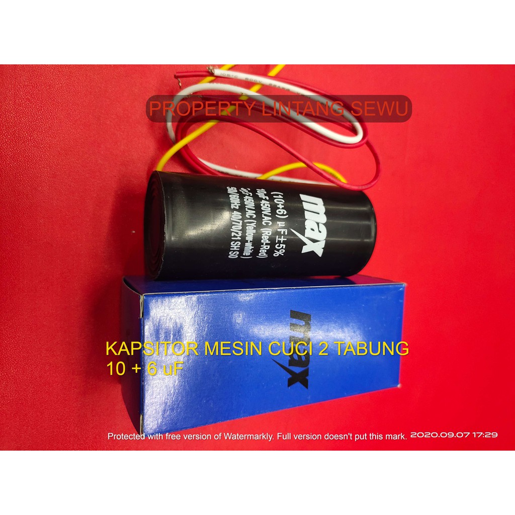 capasitor kapasitor mesin cuci 2 tabung 10 + 6 mikro 450 volt