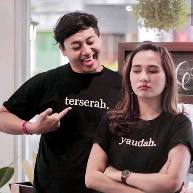 2pcs Kaos Couple Kata Kata Nama Boleh Request Size Unisex S Xl Lengan Pendek