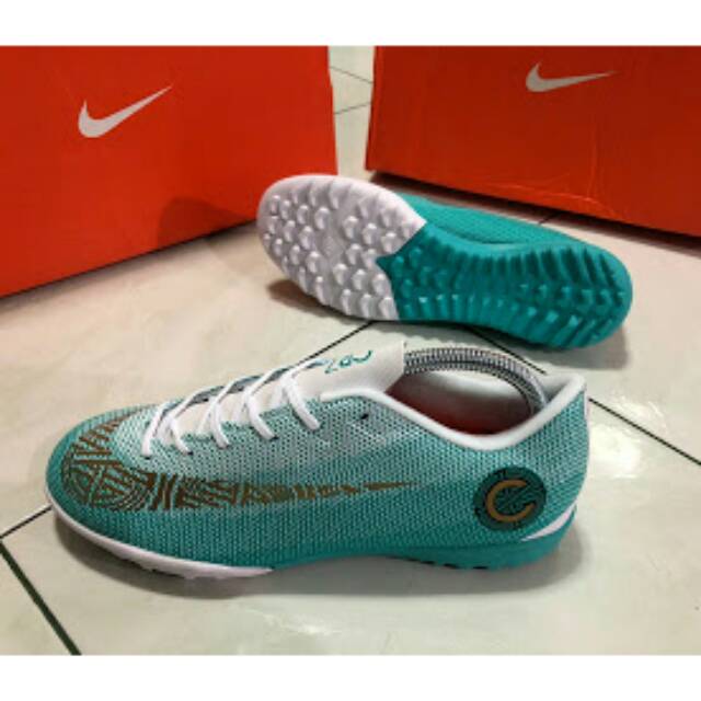 Sepatu Futsal Nike Mercurial VaporX XII Academy Ronaldo TF - Clear Jade