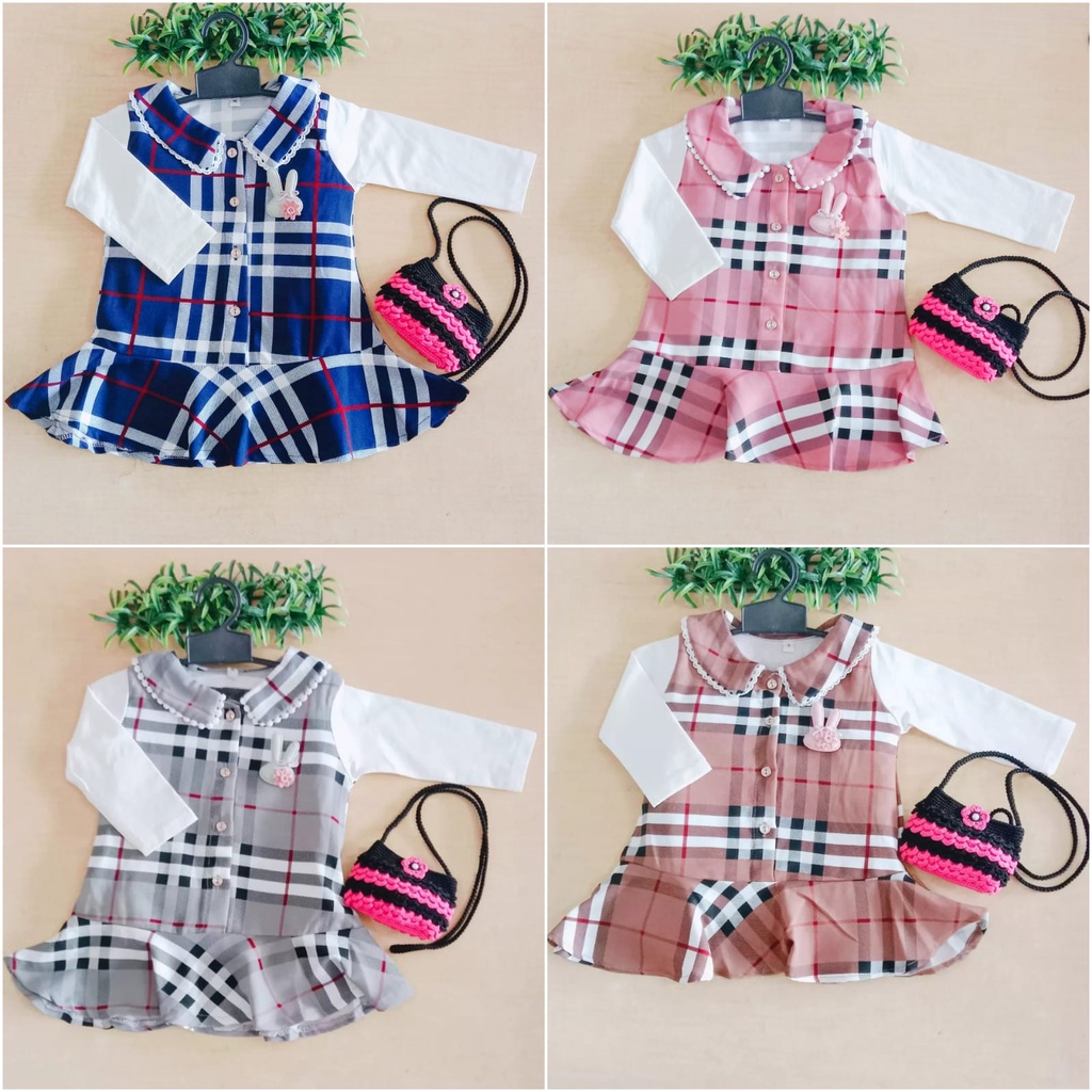 Dress gaun anak bayi perempuan import premium 1-3 Tahun