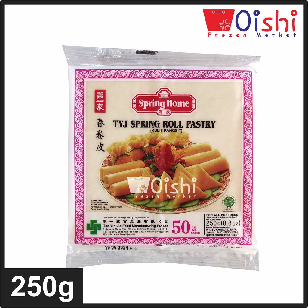 Spring Home TYJ Spring Roll Pastry 5 inch (Kulit Lumpia isi 50pcs) 250gr