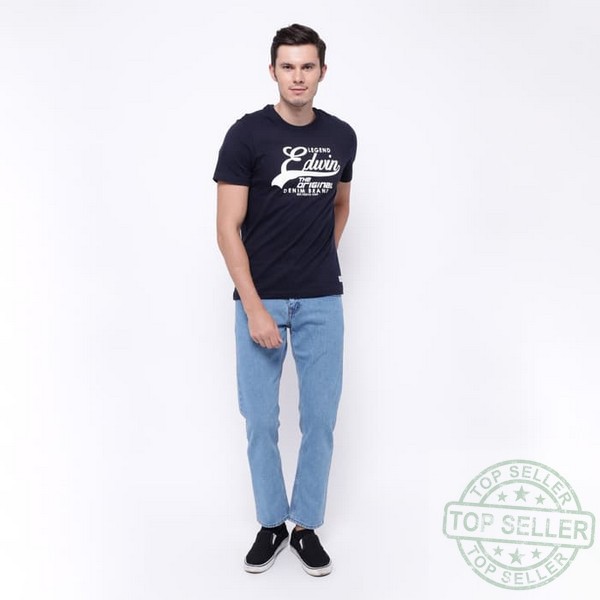(Celana Murah) Edwin Celana Jeans Roma 01 Slim Fit Pria Panjang warna Biru Muda - Biru Muda, 28 |DXT