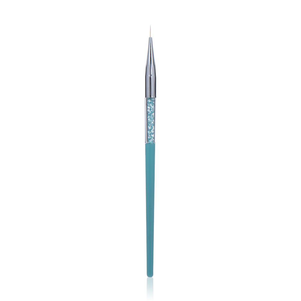 Solighter Nail Liner Pen Fashion 3D Gradient Art Crystal Handle Gambar Garis Grid Stripe