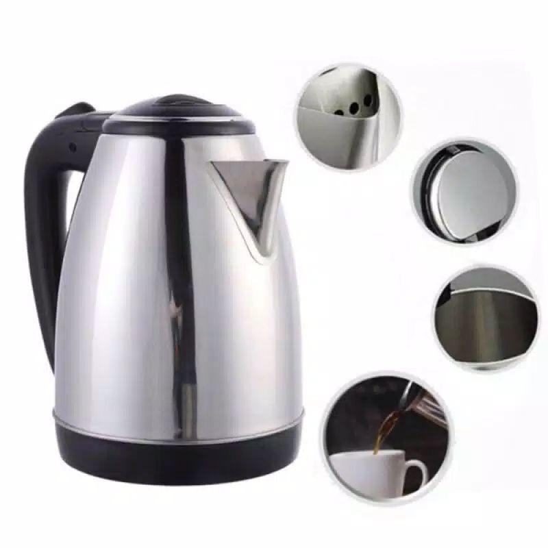 Teko ketel ceret listrik elektrik 2 Liter Stainless steel pemanas air electric kettle WATER HEATER