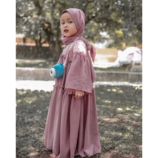 Azzahra Dress 0-5th by Luvmoslem | Dress Brukat Anak Family Couple