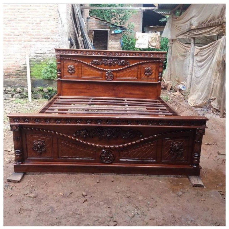 Dipan tambang kayu jati / Dipan ukir Jepara kayu jati / Furniture Jepara