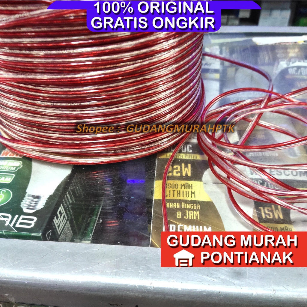 Kabel Listrik Transparant Bening Audio ukuran 30 kualitas Bagus 2x30