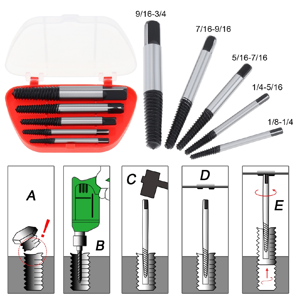 Mata Bor Set Screw Extractor Carbon Steel Dengan Box Plastik