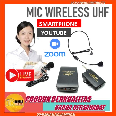 Mic Jepit Wireless Clip on / Microphone Wireless Ceramah Pidato / Mic Microfon Jepit di Baju