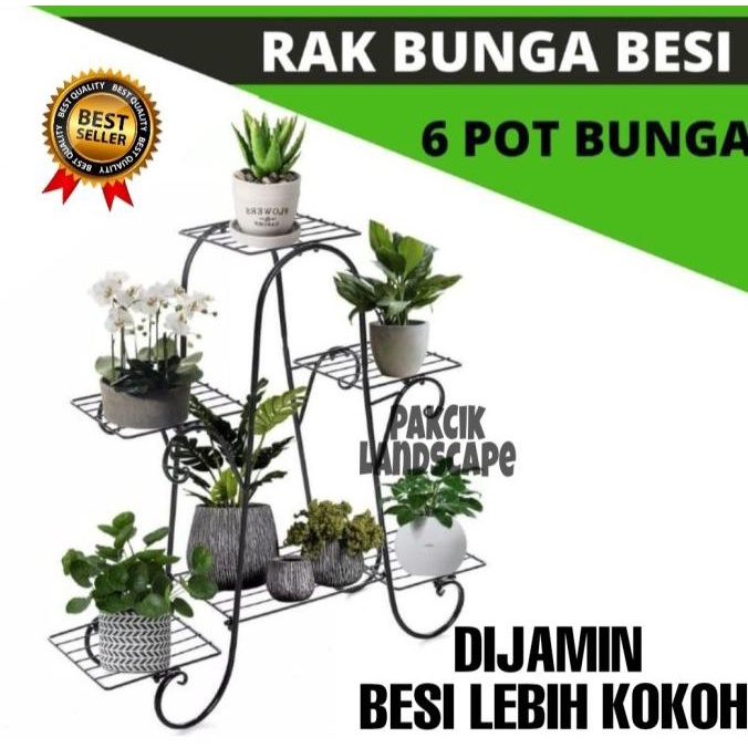 Rak Bunga Besi Kokoh 6 Susun Best Seller